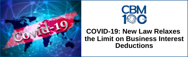 COVID 19 business interest deduction header image
