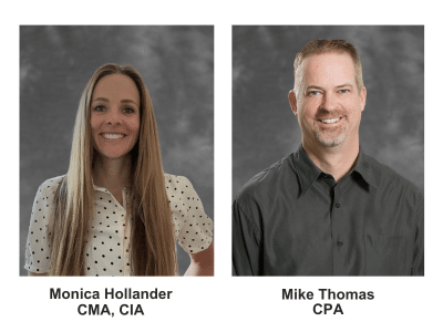 Profile pictures of our two new accounting and advisory services team members.